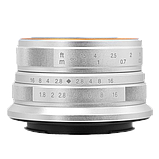 Объектив 7Artisans 25mm F1.8 X-mount Серебро, фото 3