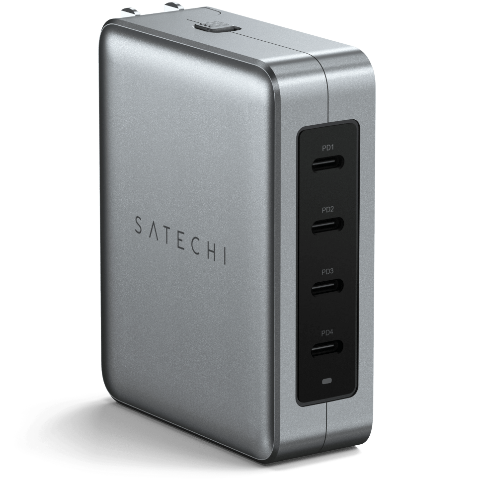 Сетевой адаптер Satechi 145W USB-C 4-Port GAN Серый