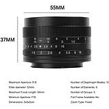 Объектив 7Artisans 50mm F1.8 X-mount Чёрный, фото 5
