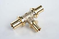 Тройник Рехау из латуни с уменьшенным боковым проходом 20-16-20 MX, 10 шт