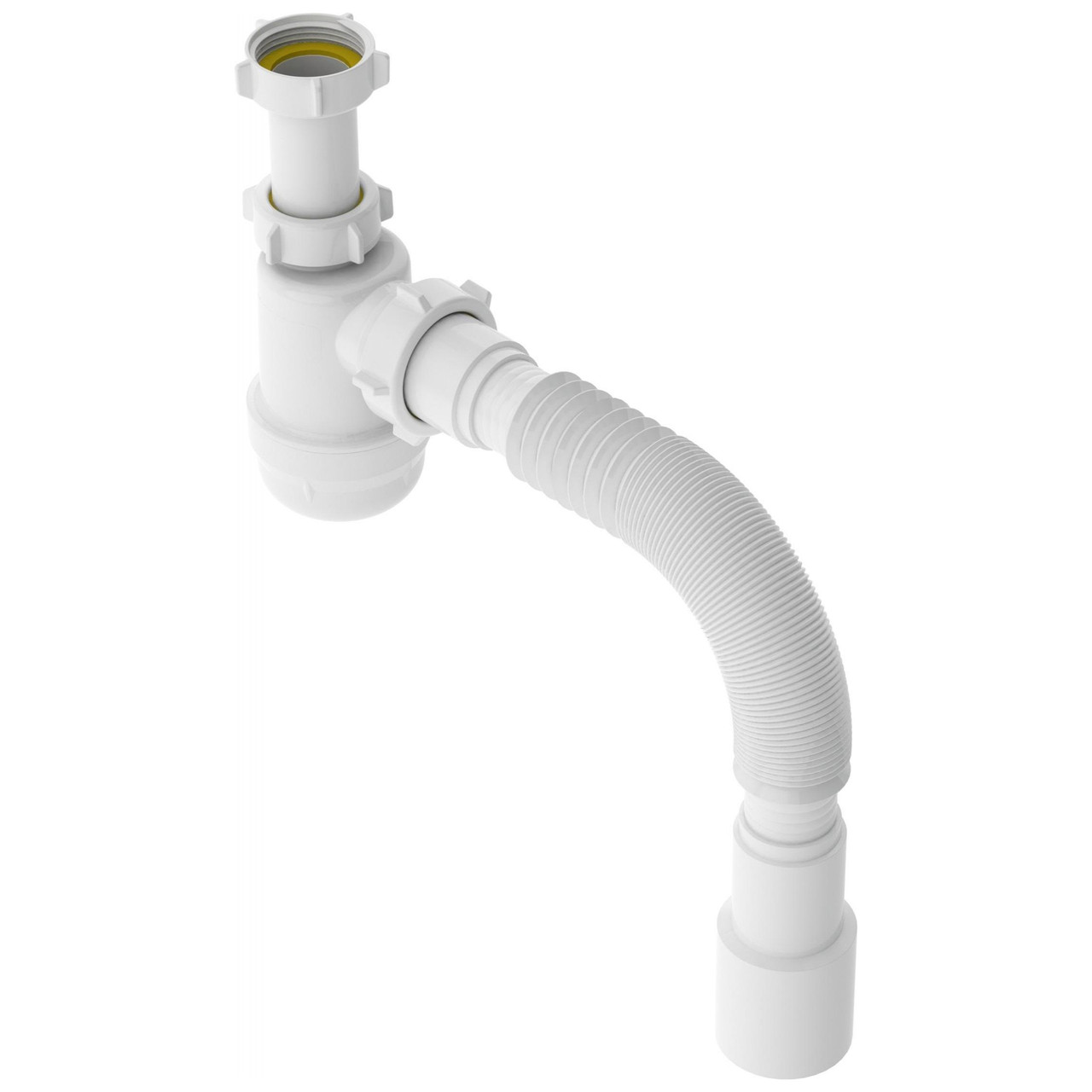 Сифон для умывальника мини 1 1/4 БЕЗ ВЫПУСКА с гибкой трубой 40/50 мм
