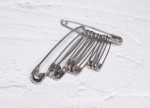 Булавка английская металл (10шт) сереб АУ 3945633