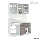 Кухня Корнелия ЛИРА 1,5м Капучино / Оникс КОРТЕКС, фото 2