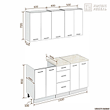 Кухня Корнелия ЛИРА 1,5м Капучино / Оникс КОРТЕКС, фото 3