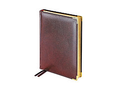 Ежедневник А5 полудатированный Imperium, коричневый (уголки и срез золото) (Р)
