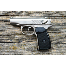 Пистолет пневматический Макаров МР-654К Хром, никель в кейсе