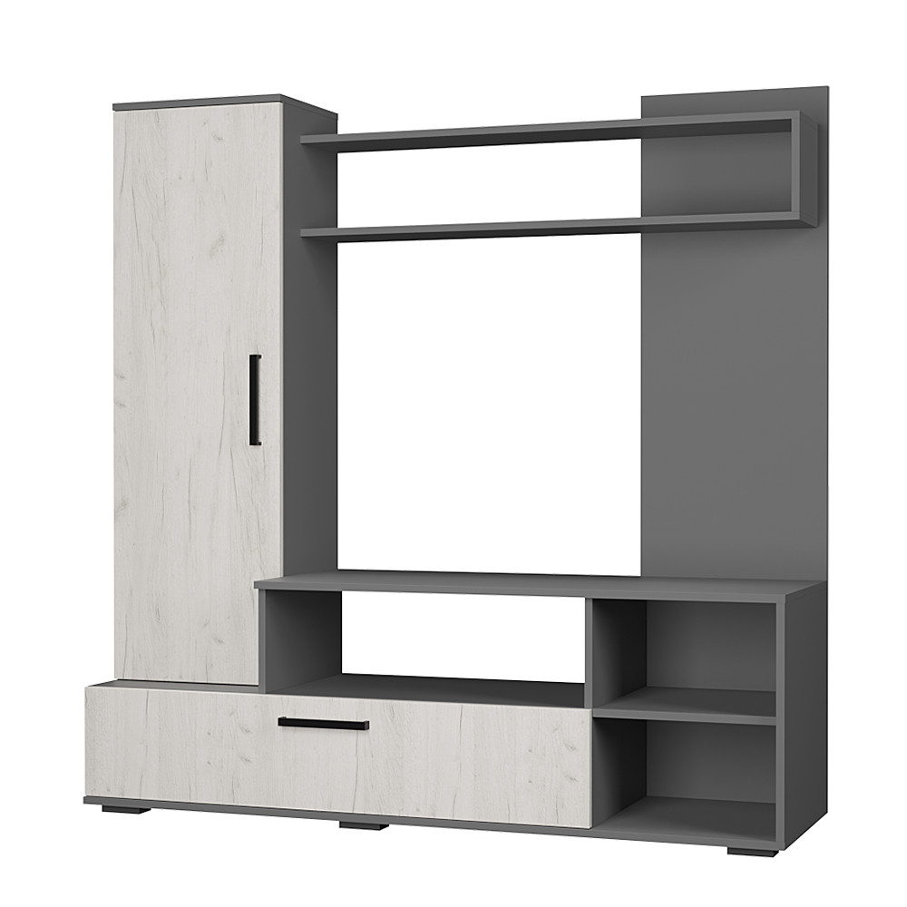 Гостиная ЕВРО 2 (Графит/ Дуб Крафт белый) BTS