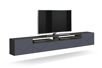 Тумба подвесная Прага (диамант серый/ПВХ софт графит) (2,1м)