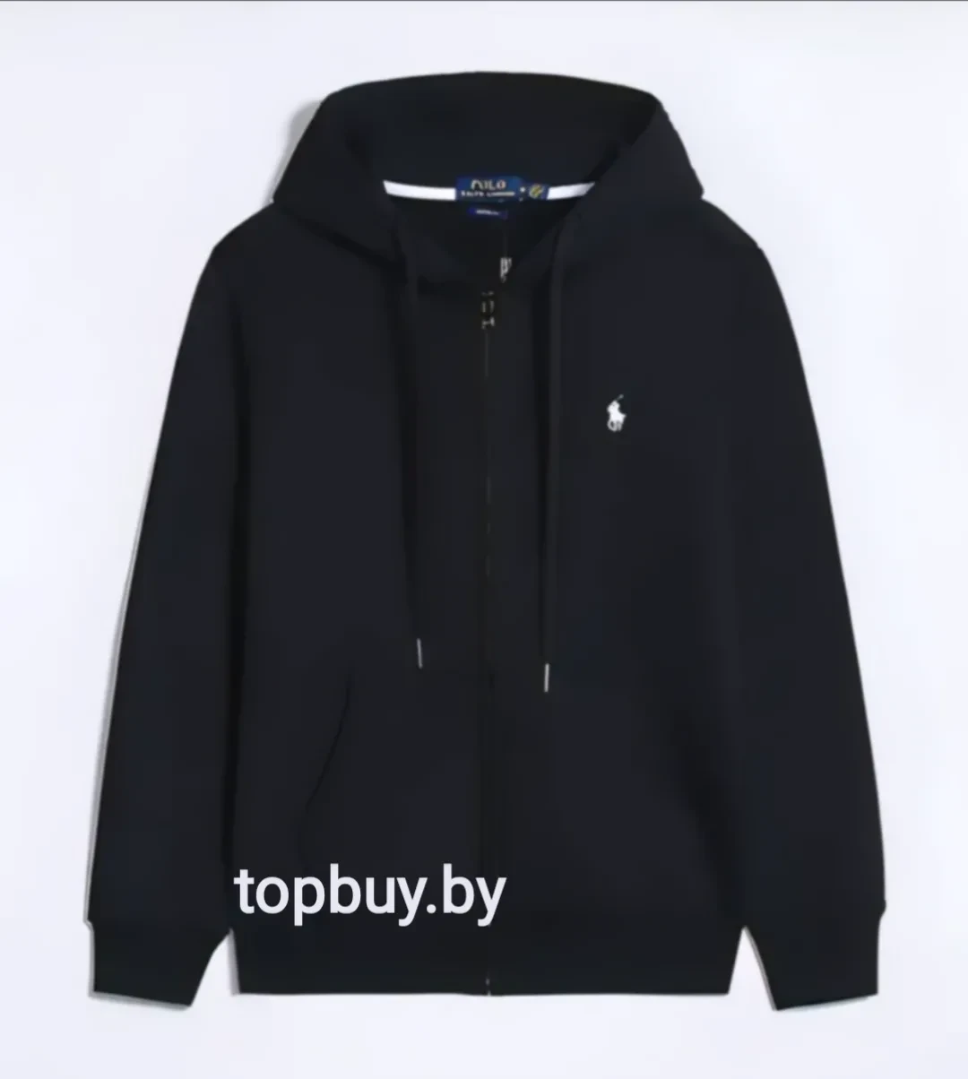 Зип худи с логотипом Polo, черный.