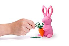 Ножницы и магнит со скрепками Bunny, розовые