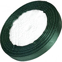 Лента атласная 1 см темно-зеленый 23 м на пене