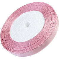 Лента атласная 1 см розовая пудра 23 м на пене