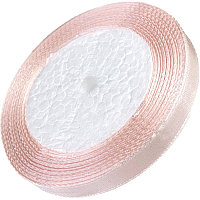 Лента атласная 1 см светло-персиковая 23 м на пене