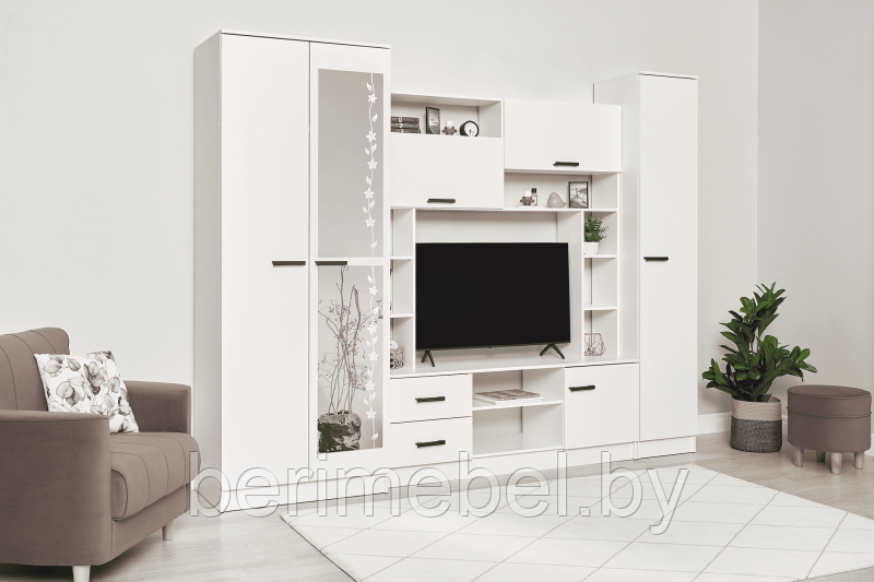 Гостиная Марта-11 Белый гладкий Мебель Эра