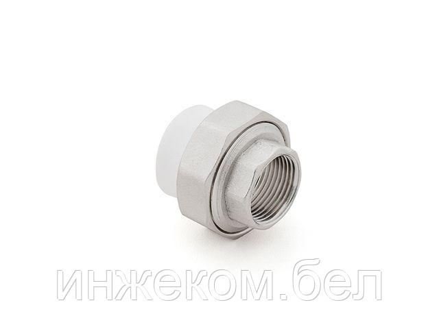 Американка ПП вн. 20х1/2", бел. РТП ( Соединение разборное внутренняя резьба полипропиленовое) (РосТурПласт)