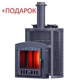 Печь банная Авангард ЗК 25 (П2) Ураган в круглой сетке
