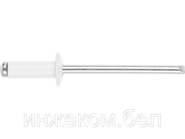Заклепка вытяжная 4.0х10 мм алюминий/сталь, RAL 9003 (1000 шт в карт. уп.) STARFIX (Цвет сигнальный белый)