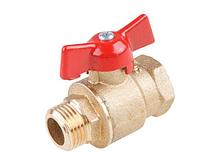 Кран шаровый 3/4" нар.-вн. бабочка PN1,6 МПа, 11Б27п5, Цветлит (ЦРБ0034)