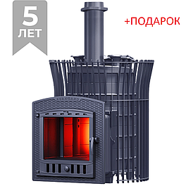 Печь банная Авангард ЗК 25 (П2) Ураган в сетке Тюльпан