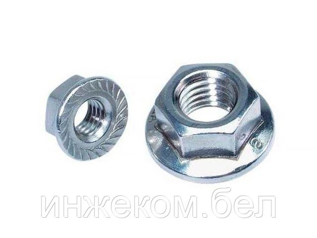 Гайка М5 с фланцем, цинк, DIN 6923 (13000 шт в коробе) STARFIX