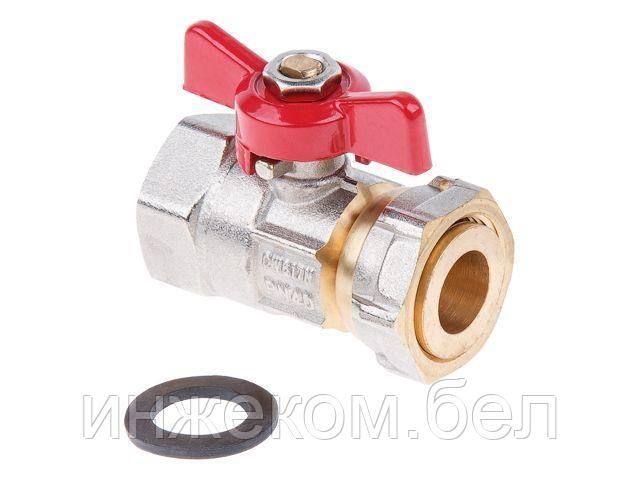 Кран шаровый с накидной гайкой 3/4" вн.-вн. PN40, AV Engineering (Латунь, макс.  40 бар, макс.  110 °С)