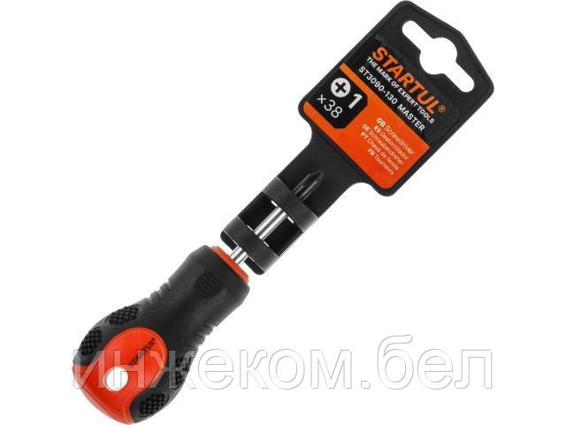 Отвертка "+" №1  38мм PH STARTUL MASTER (ST3090-130) (крестовая Phillips, двухкомп. рукоятка Anti-Slip)