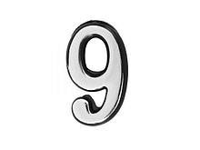 Цифра дверная АЛЛЮР пластик "9" хром (УЗК)