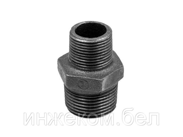 Ниппель ред. 3/4" х 1/2" нар.-нар. чугун черн., AV Engineering