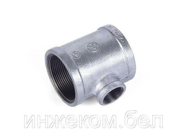Тройник ред. 1 1/2" х 1" чугун оцинк., AV Engineering