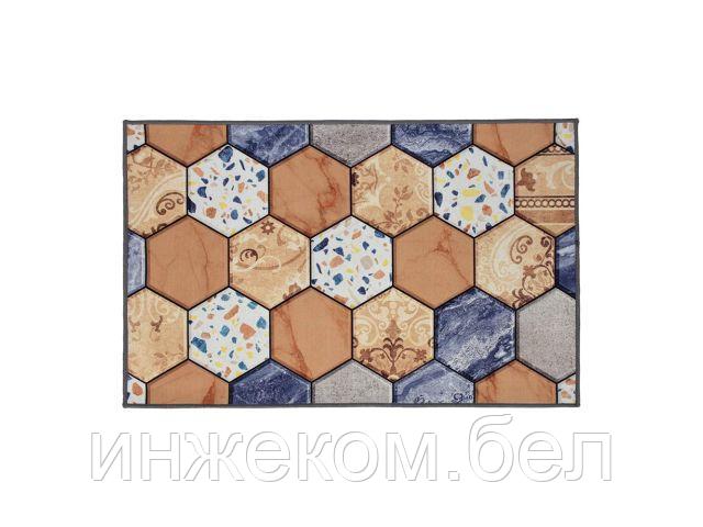 Коврик влаговпитывающий "Velur" 50*80 см "Мраморная плитка", "VORTEX" (ВОРТЕКС)