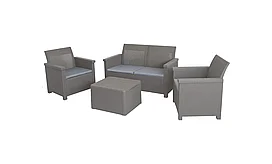 Набор мебели ADRIANO диван, 2 кресла, стол, под ротанг, цвет коричневый