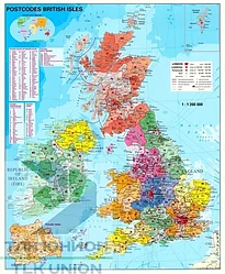Карта Великобритании по квадратам с держателем 1400х1000 мм (ВхШ)