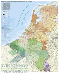 Карта Бенилюкс по квадратам с держателем 1400х1000 мм (ВхШ)