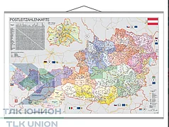 Карта Австрии по квадратам с держателем 1400х1000 мм (ВхШ)