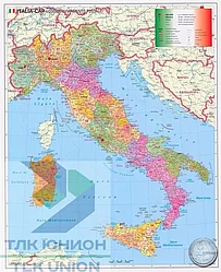 Карта Италии по квадратам с держателем 1400х1000 мм (ВхШ)
