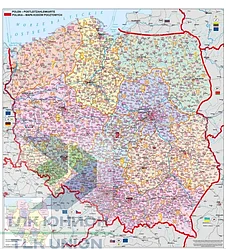 Карта Польши по квадратам с держателем 1000х1000 мм (ВхШ)