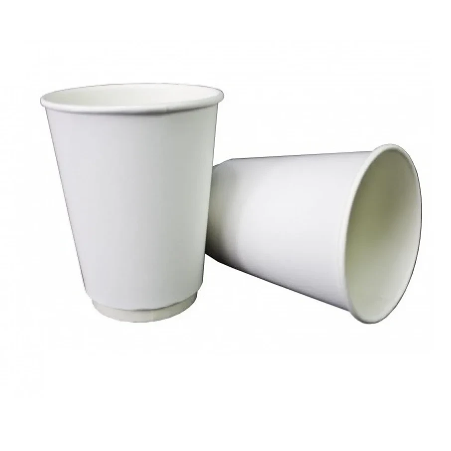 Двухслойный стакан бумажный белый, 400 мл, 20 шт