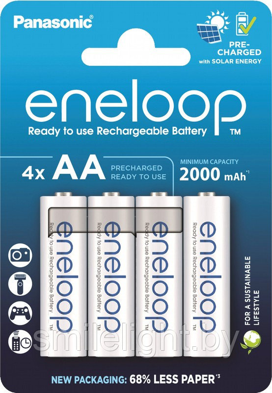 Аккумулятор PANASONIC Eneloop 2000mAh AA BK-3MCCE/4BE Ni-MH 1,2V Bl.4