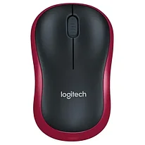 Беспроводная мышь Logitech M185, 3 кнопки, 1000dpi, питание 1xAA, красная