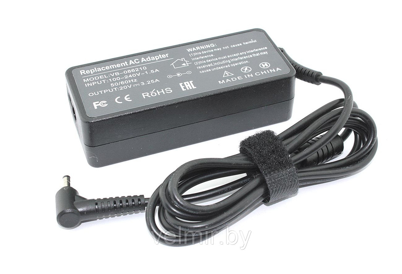 Блок питания (сетевой адаптер) для ноутбуков Lenovo 20V 3.25A 65W 4.0x1.7mm OEM