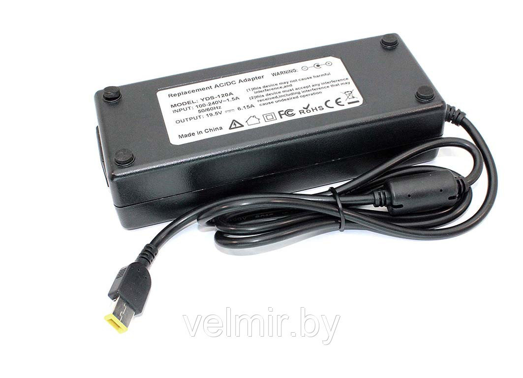 Блок питания (сетевой адаптер) для ноутбуков Lenovo 19.5V 6.15A Rectangle (прямоугольный) OEM