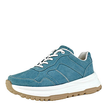 Кроссовки женские кожаные Spotter арт.132016-Голубой,р-ры:36-41