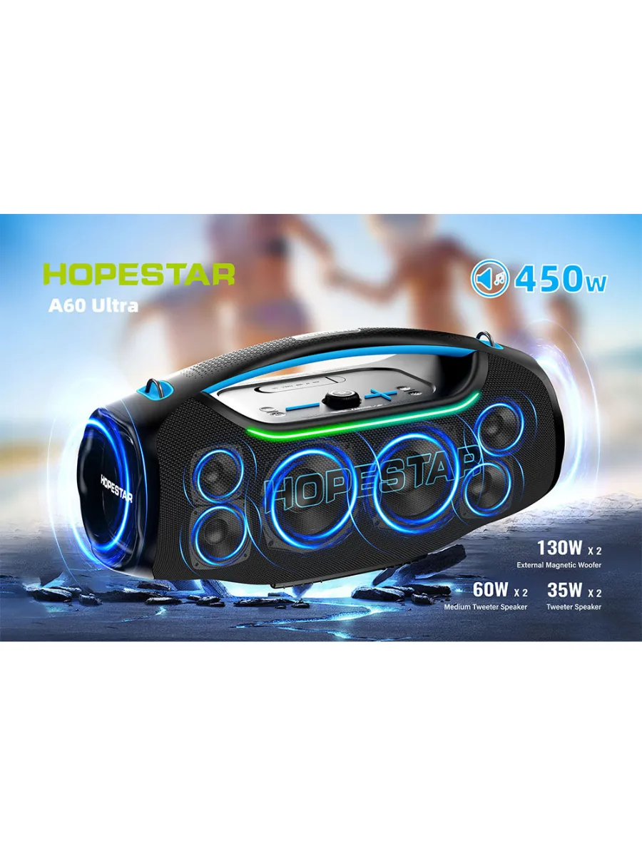 Hopestar Колонка беспроводная bluetooth с микрофоном A60 ULTRA