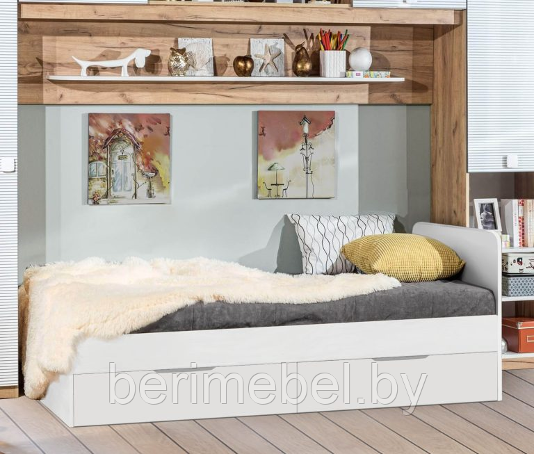 Кровать односпальная СН-120.02-900 белый Артём-Мебель