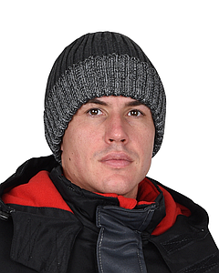 Шапка темно-серая с СВ-элементами СИРИУС Юка, с утеплителем Тинсулейт (х12х60)