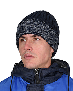 Шапка темно-синяя с СВ-элементами СИРИУС Юка, с утеплителем Тинсулейт (х12х60)