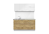 Набор мебели для кухни "Адель-Ш" проект СН-114 без стекла (ДСП) 1,4м Белый/Дуб крафт золотой Артём-Мебель, фото 3