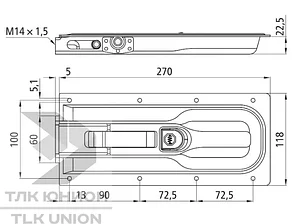 Замок борта врезной PWP Paco, оцинкованная сталь, Suer 143112767, фото 2