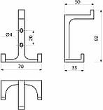 Крючок мебельный трехрожковый TRITON хром, фото 2