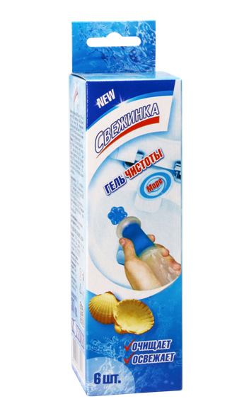 Гелевый освежитель WC с дозатором "Свежинка" море (на 6 использований)